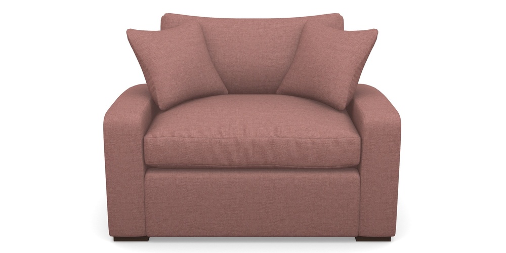 Product photograph of Stockbridge Sofa Bed Snuggler Sofa Bed In Easy Clean Plain - Rosewood from Sofas and Stuff Limited