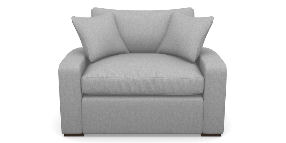 Product photograph of Stockbridge Sofa Bed Snuggler Sofa Bed In Easy Clean Plain - Silver from Sofas and Stuff Limited
