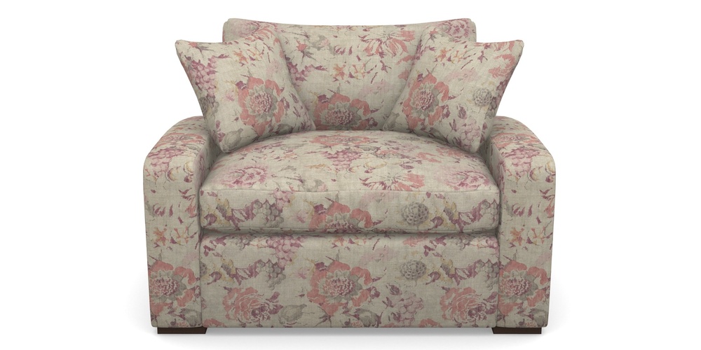 Product photograph of Stockbridge Sofa Bed Snuggler Sofa Bed In Floral Linen - Faith Antique Sangria from Sofas and Stuff Limited