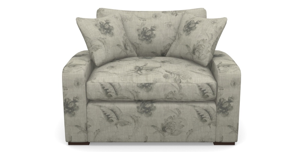 Product photograph of Stockbridge Sofa Bed Snuggler Sofa Bed In Floral Linen - Lela Mystery Oat Sepia from Sofas and Stuff Limited