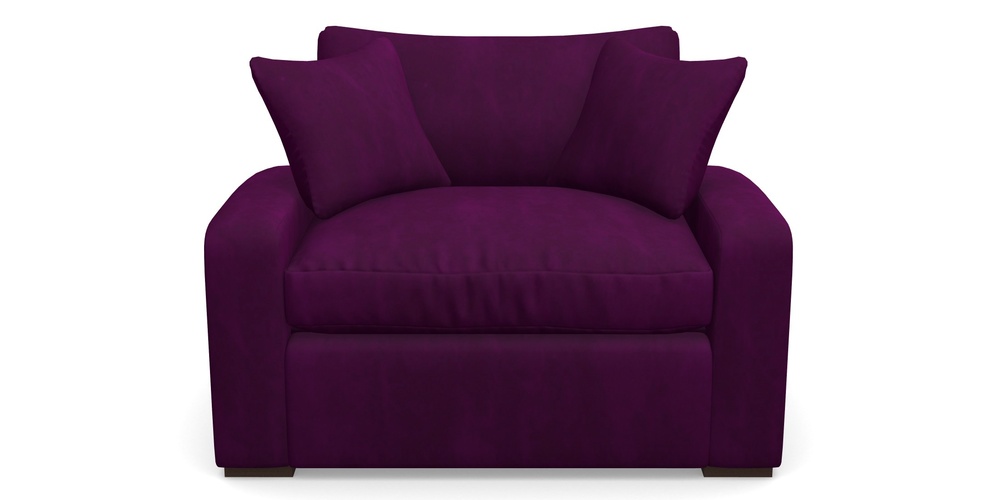 Product photograph of Stockbridge Sofa Bed Snuggler Sofa Bed In House Clever Velvet - Aubergine from Sofas and Stuff Limited