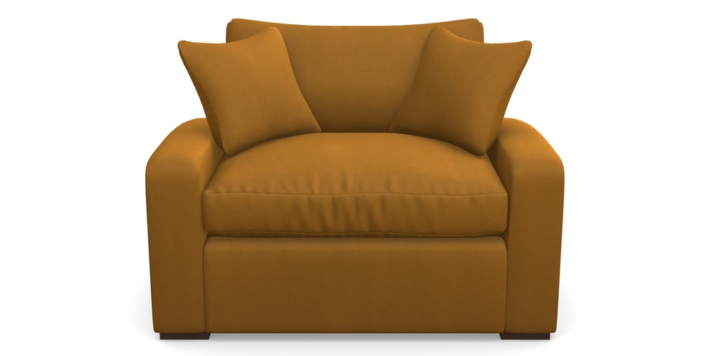 Product photograph of Stockbridge Sofa Bed Snuggler Sofa Bed In House Clever Velvet - Ochre from Sofas and Stuff Limited