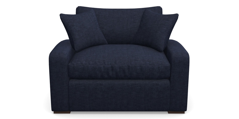 Product photograph of Stockbridge Sofa Bed Snuggler Sofa Bed In Super Soft Velvet - Navy from Sofas and Stuff Limited