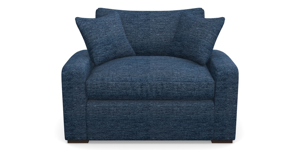 Product photograph of Stockbridge Sofa Bed Snuggler Sofa Bed In Textured Velvet - Denim from Sofas and Stuff Limited