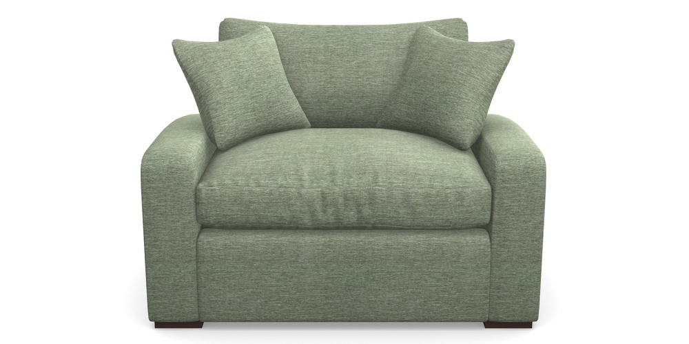 Product photograph of Stockbridge Sofa Bed Snuggler Sofa Bed In Textured Velvet - Seagrass from Sofas and Stuff Limited