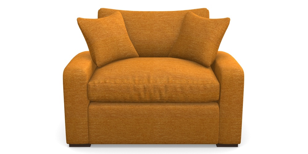 Product photograph of Stockbridge Sofa Bed Snuggler Sofa Bed In Textured Velvet - Turmeric from Sofas and Stuff Limited