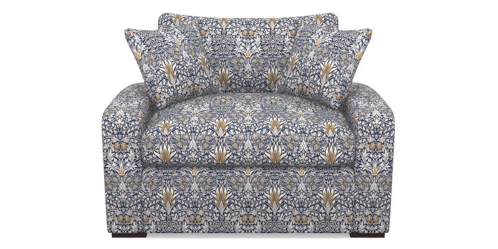 Product photograph of Stockbridge Sofa Bed Snuggler Sofa Bed In William Morris Collection - Snakeshead - Indigo Hemp from Sofas and Stuff Limited