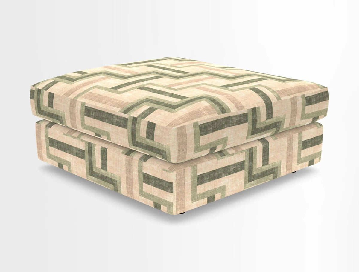 Slingsby fixed cover Footstool in Two Tone Plain Biscuit