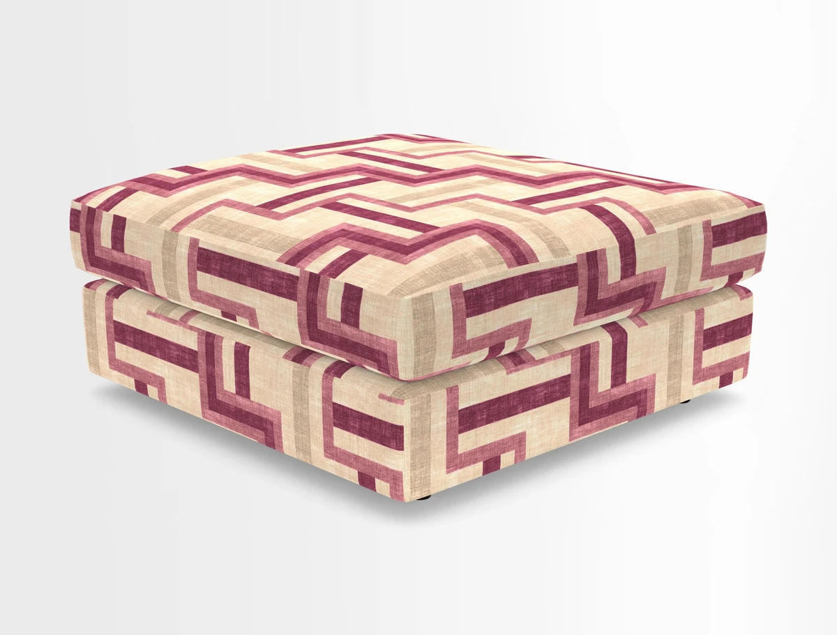 Slingsby fixed cover Footstool in Two Tone Plain Biscuit