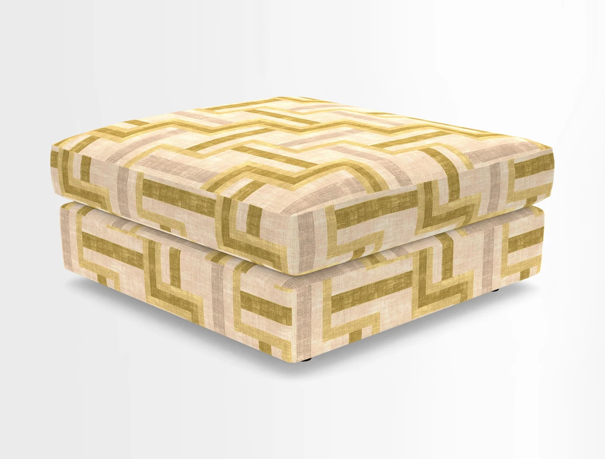 Slingsby fixed cover Footstool in Two Tone Plain Biscuit