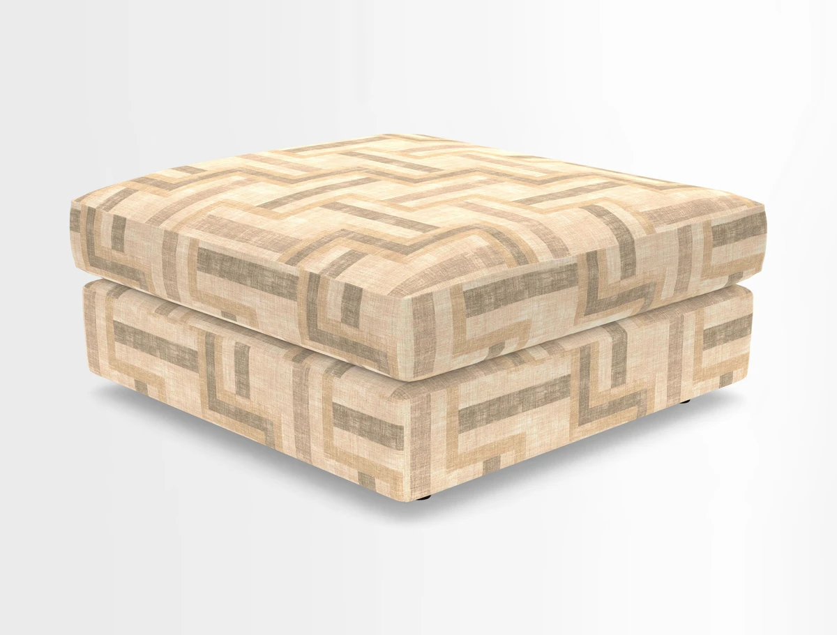 Slingsby fixed cover Footstool in Two Tone Plain Biscuit