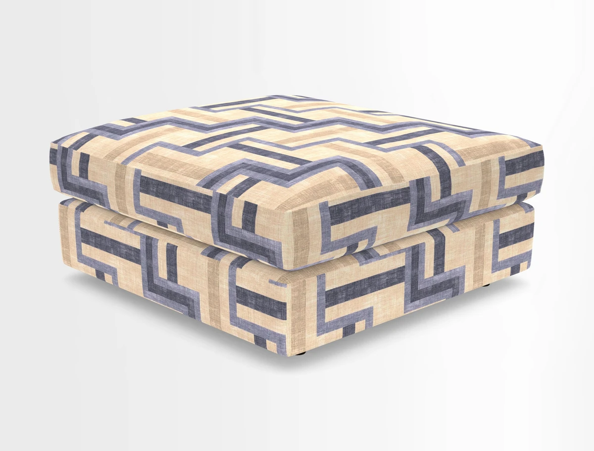 Slingsby fixed cover Footstool in Two Tone Plain Biscuit