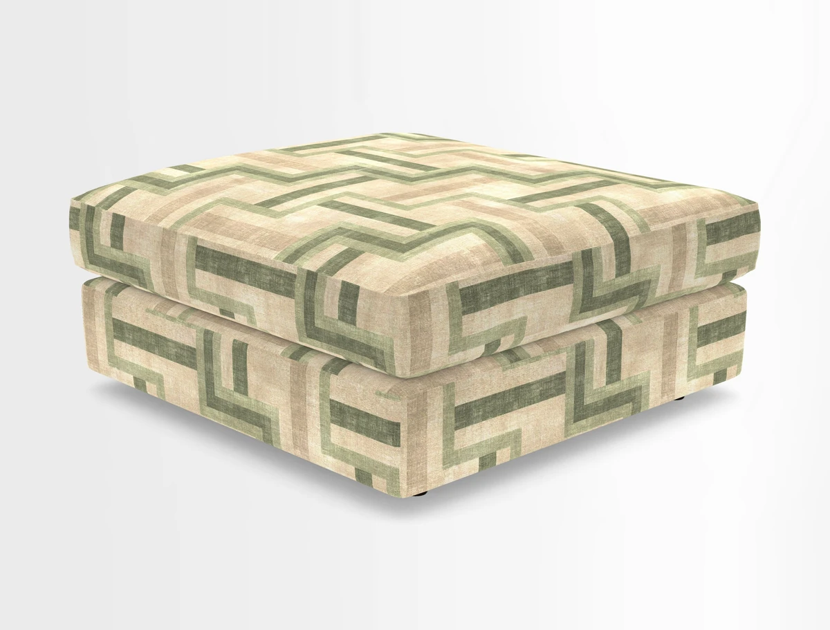 Slingsby fixed cover Footstool in Two Tone Plain Biscuit