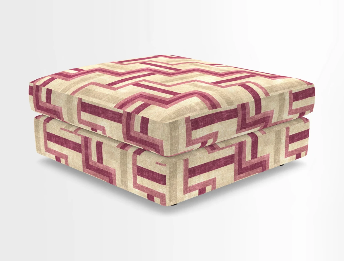 Slingsby fixed cover Footstool in Two Tone Plain Biscuit