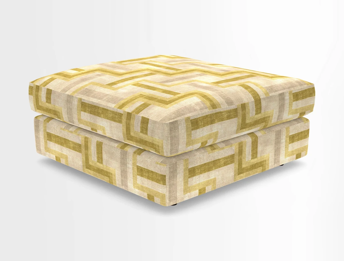 Slingsby fixed cover Footstool in Two Tone Plain Biscuit