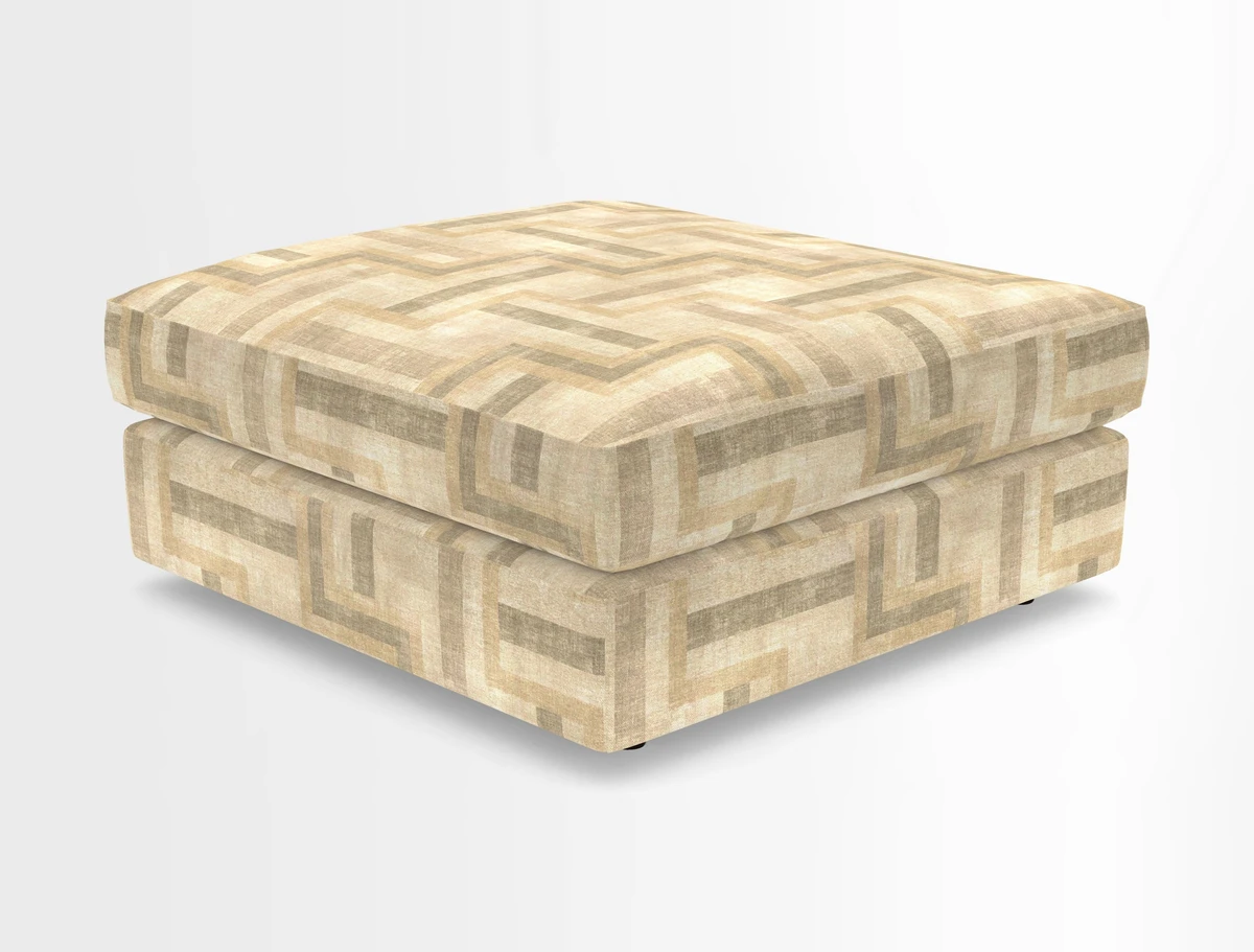Slingsby fixed cover Footstool in Two Tone Plain Biscuit