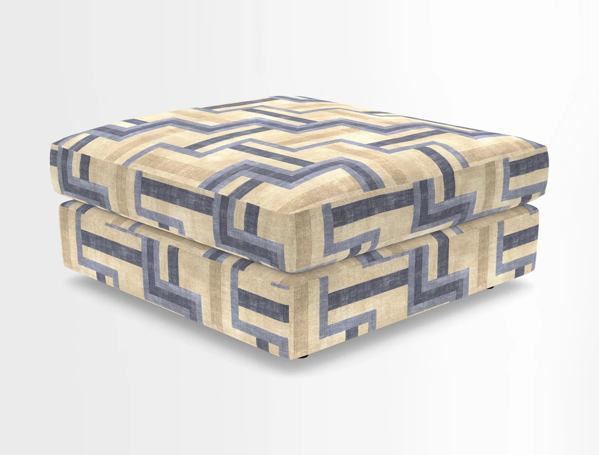 Slingsby fixed cover Footstool in Two Tone Plain Biscuit
