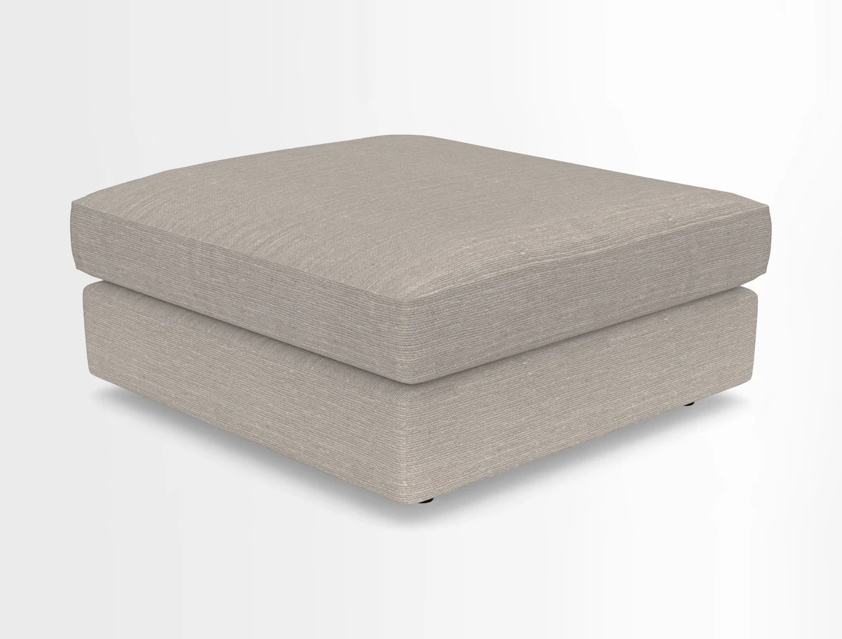 Slingsby fixed cover Footstool in Two Tone Plain Biscuit