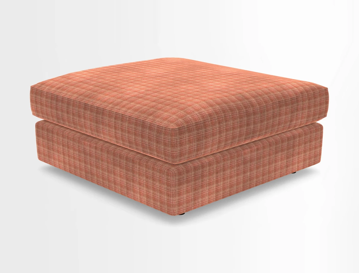 Slingsby fixed cover Footstool in Two Tone Plain Biscuit
