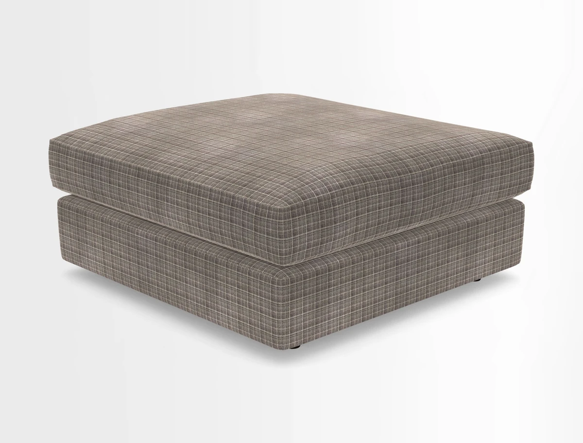Slingsby fixed cover Footstool in Two Tone Plain Biscuit