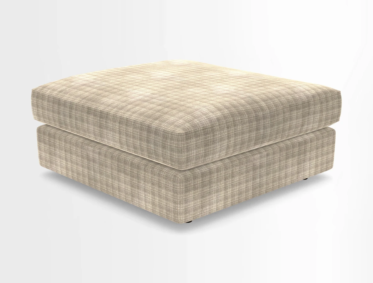 Slingsby fixed cover Footstool in Two Tone Plain Biscuit