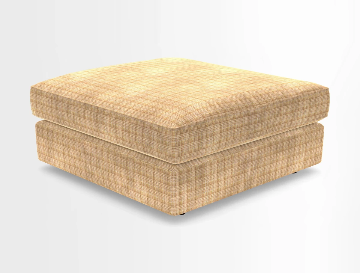 Slingsby fixed cover Footstool in Two Tone Plain Biscuit