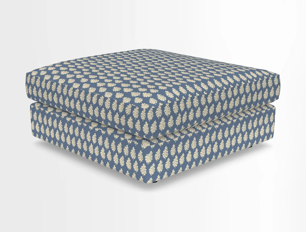 Slingsby fixed cover Footstool in Two Tone Plain Biscuit