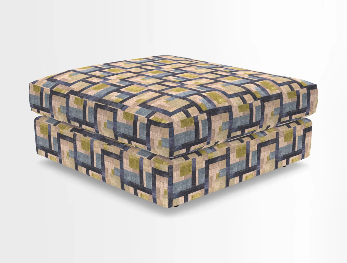 Slingsby fixed cover Footstool in Two Tone Plain Biscuit