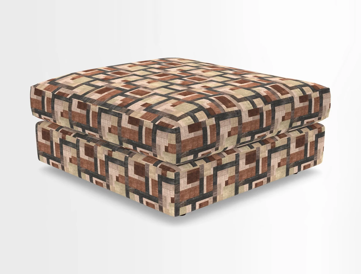 Slingsby fixed cover Footstool in Two Tone Plain Biscuit
