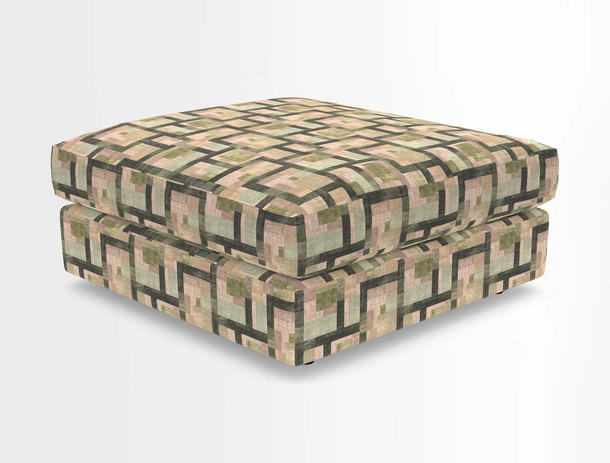 Slingsby fixed cover Footstool in Two Tone Plain Biscuit