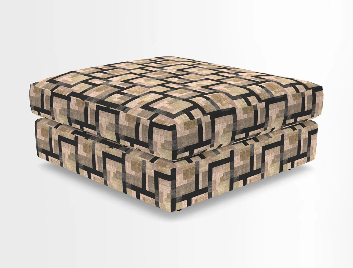 Slingsby fixed cover Footstool in Two Tone Plain Biscuit