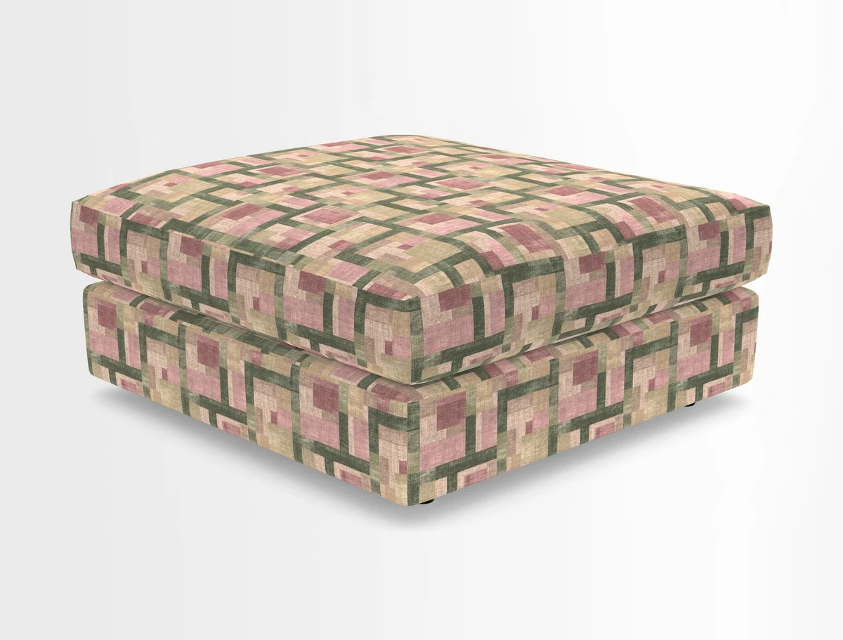 Slingsby fixed cover Footstool in Two Tone Plain Biscuit