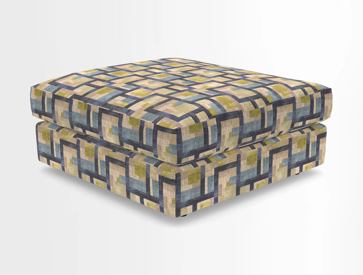Slingsby fixed cover Footstool in Two Tone Plain Biscuit