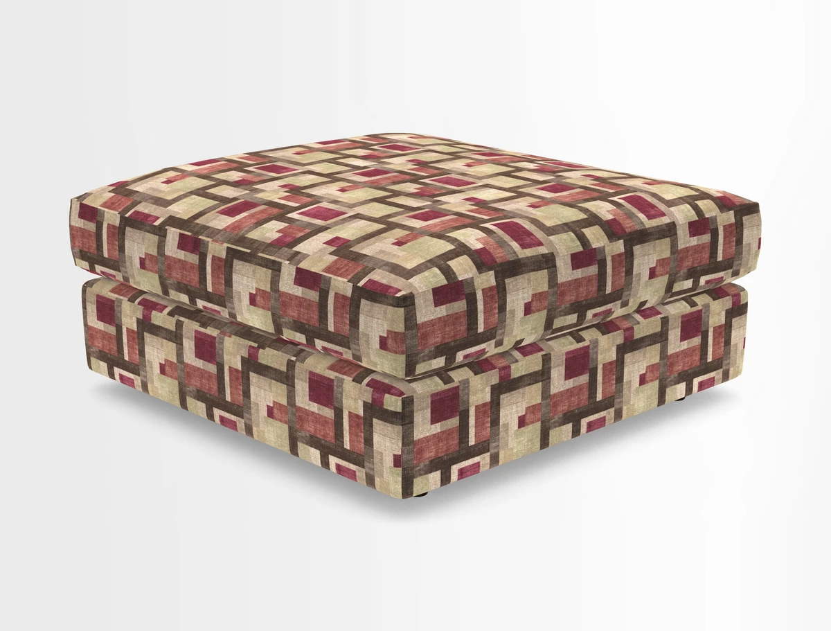 Slingsby fixed cover Footstool in Two Tone Plain Biscuit