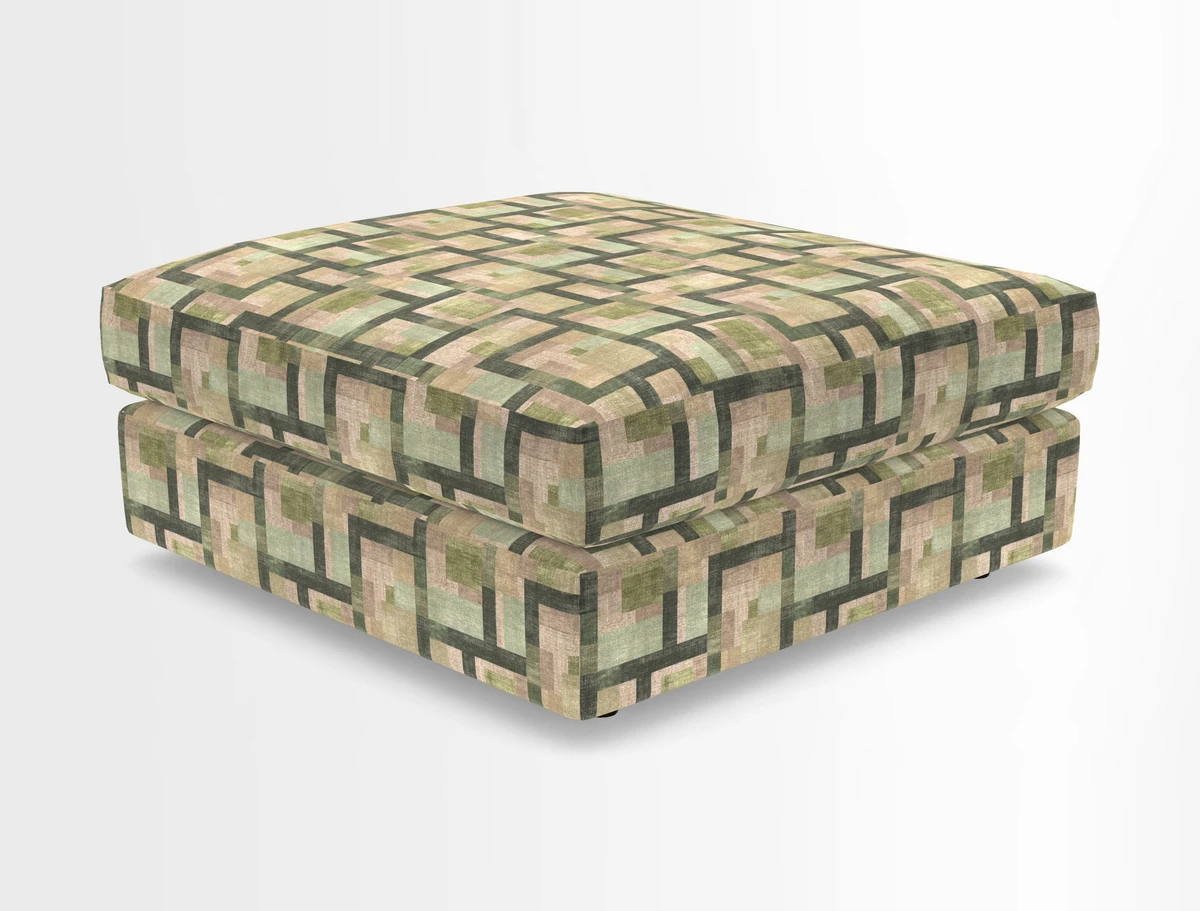 Slingsby fixed cover Footstool in Two Tone Plain Biscuit