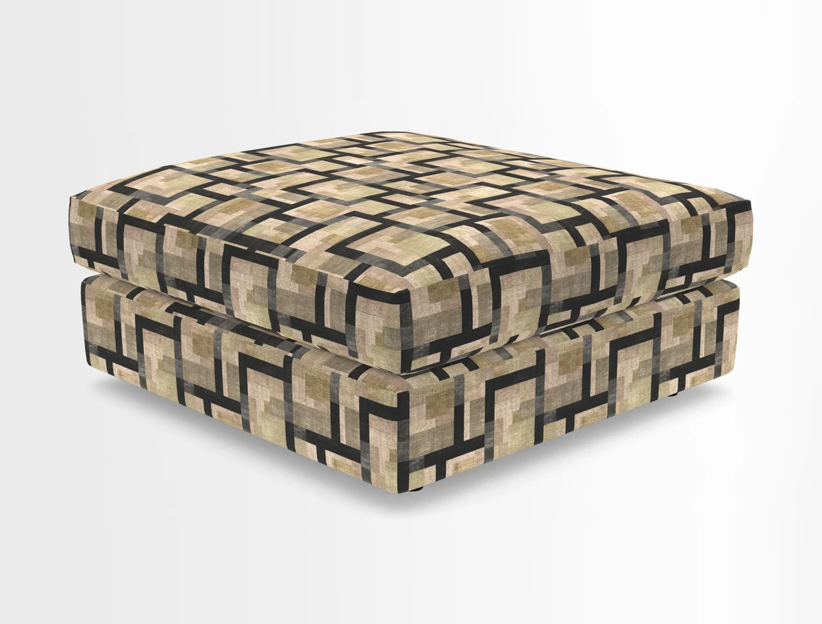 Slingsby fixed cover Footstool in Two Tone Plain Biscuit