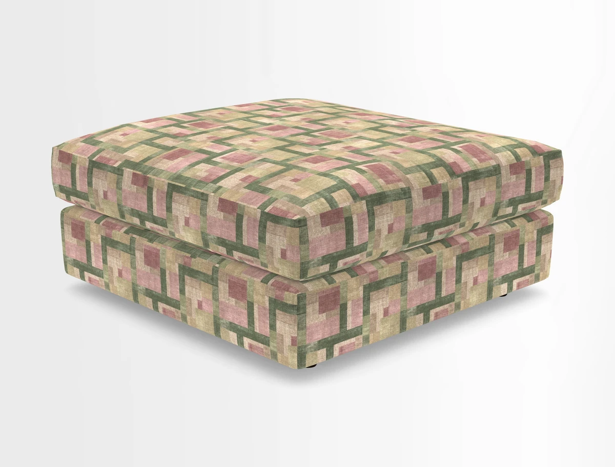Slingsby fixed cover Footstool in Two Tone Plain Biscuit