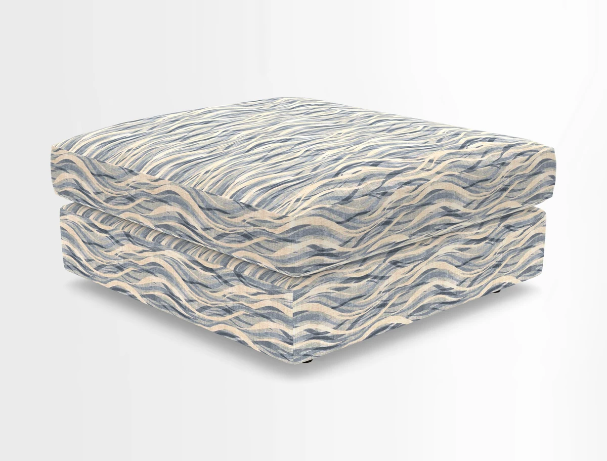 Slingsby fixed cover Footstool in Two Tone Plain Biscuit