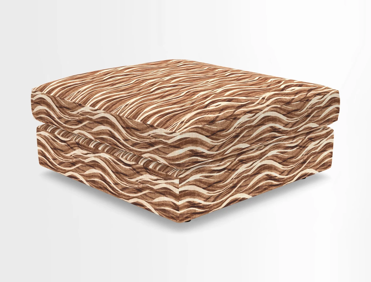 Slingsby fixed cover Footstool in Two Tone Plain Biscuit