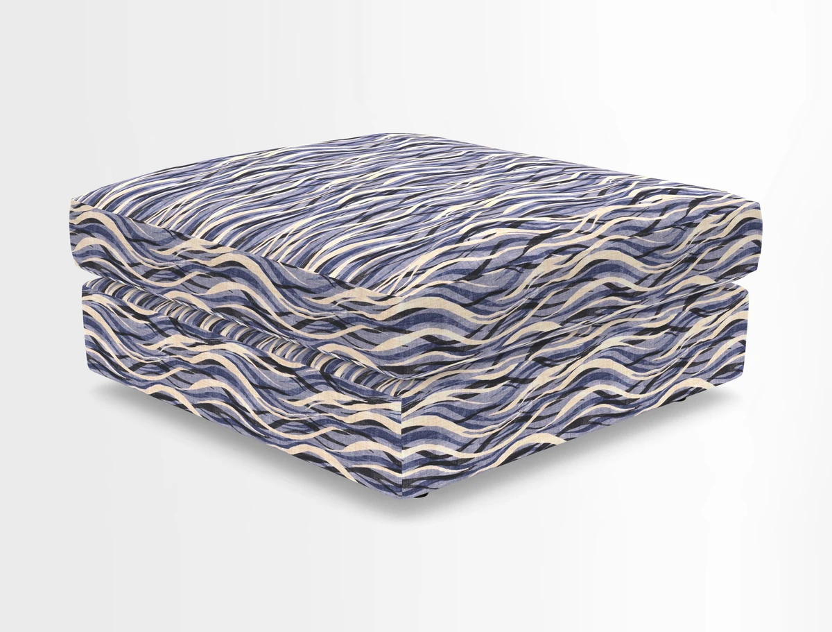 Slingsby fixed cover Footstool in Two Tone Plain Biscuit
