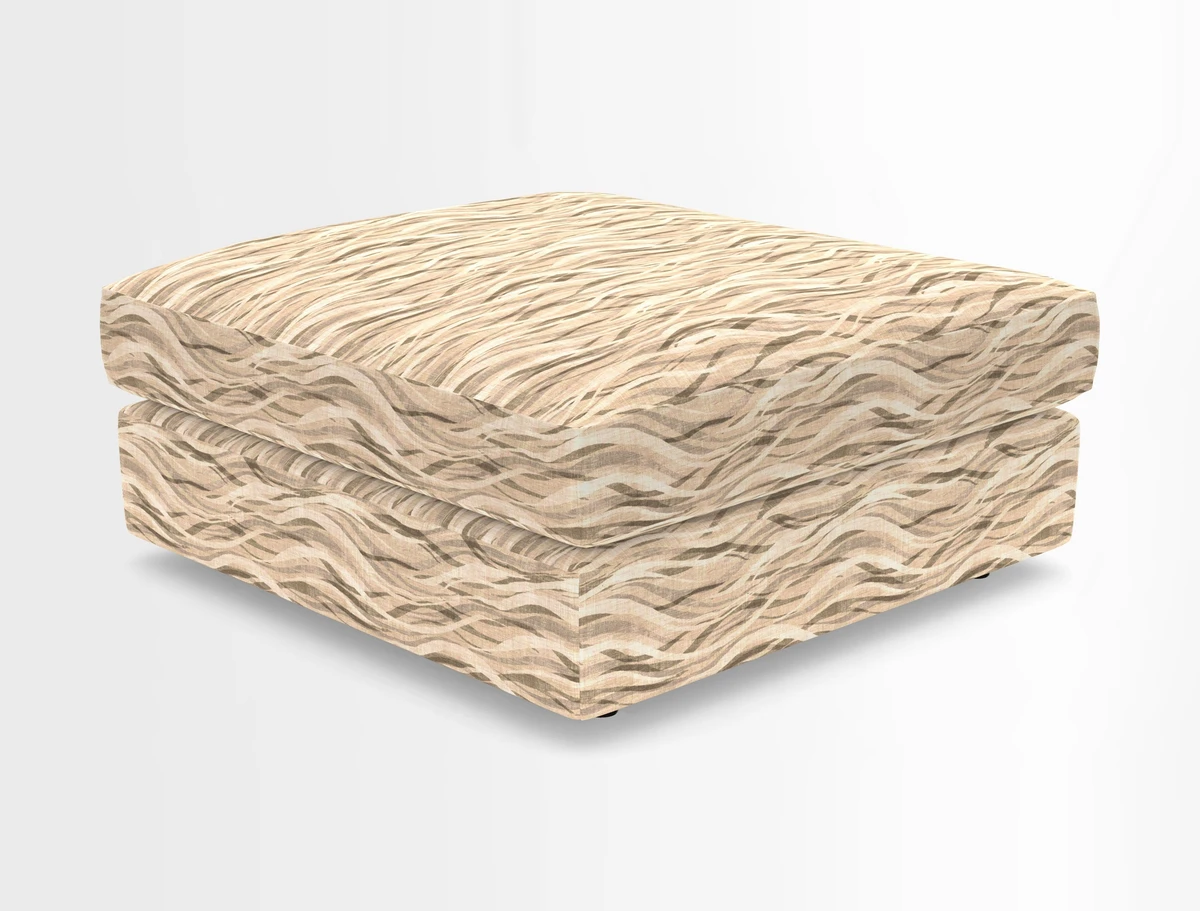 Slingsby fixed cover Footstool in Two Tone Plain Biscuit