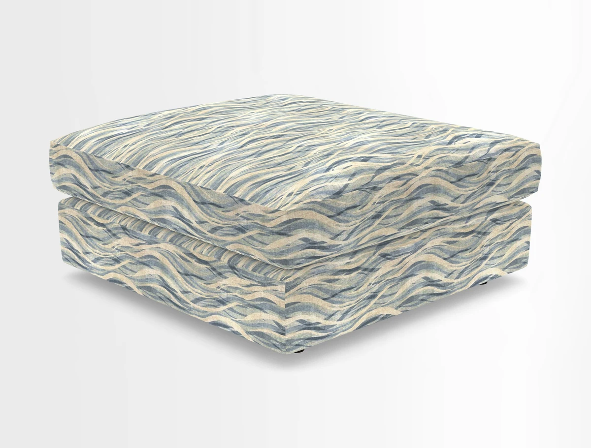 Slingsby fixed cover Footstool in Two Tone Plain Biscuit