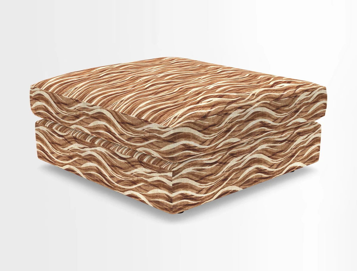 Slingsby fixed cover Footstool in Two Tone Plain Biscuit
