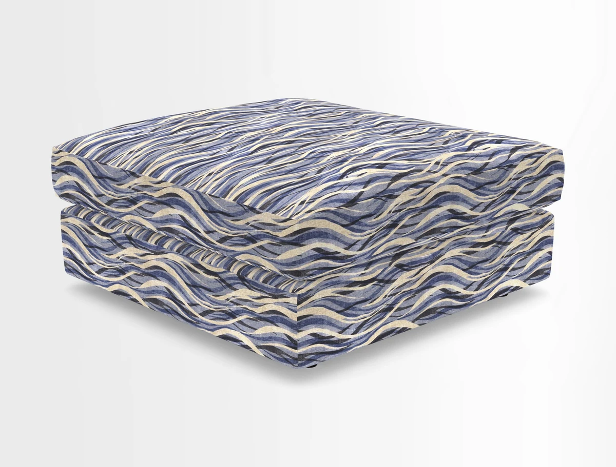 Slingsby fixed cover Footstool in Two Tone Plain Biscuit