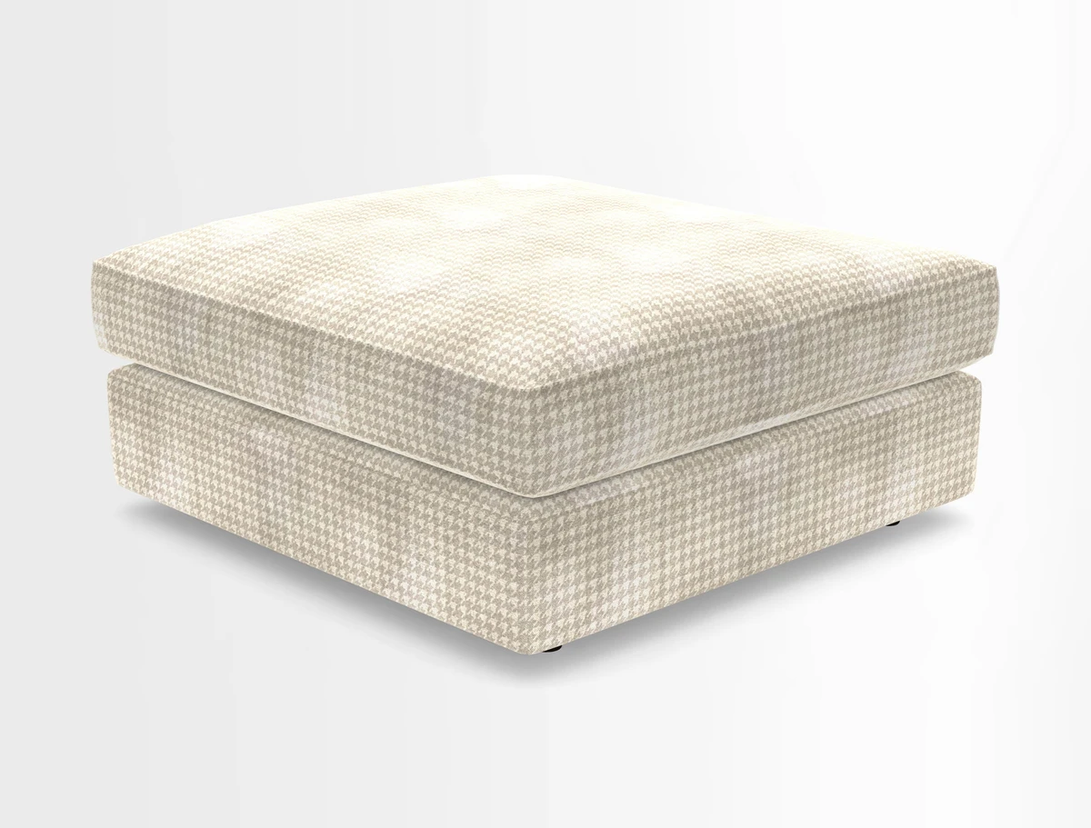 Slingsby fixed cover Footstool in Two Tone Plain Biscuit