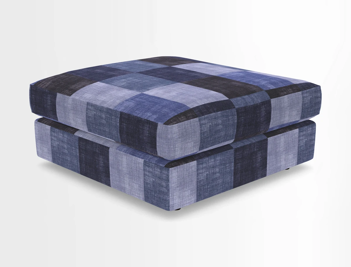 Slingsby fixed cover Footstool in Two Tone Plain Biscuit