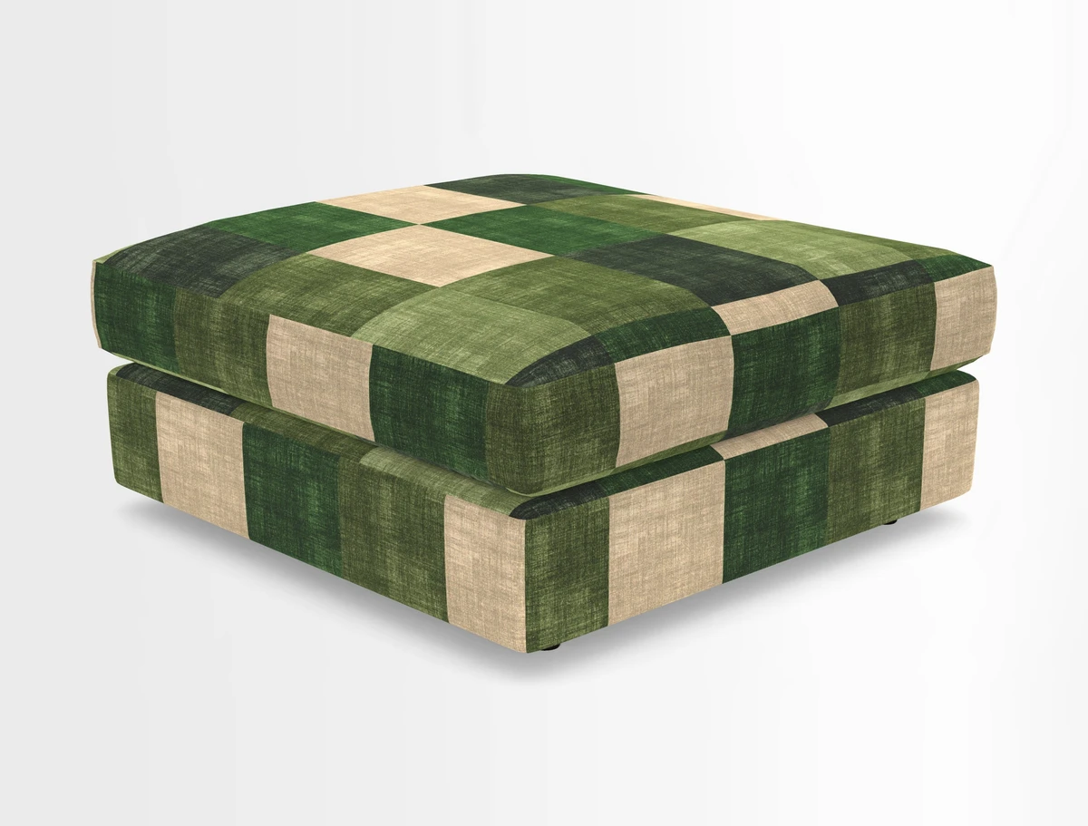 Slingsby fixed cover Footstool in Two Tone Plain Biscuit
