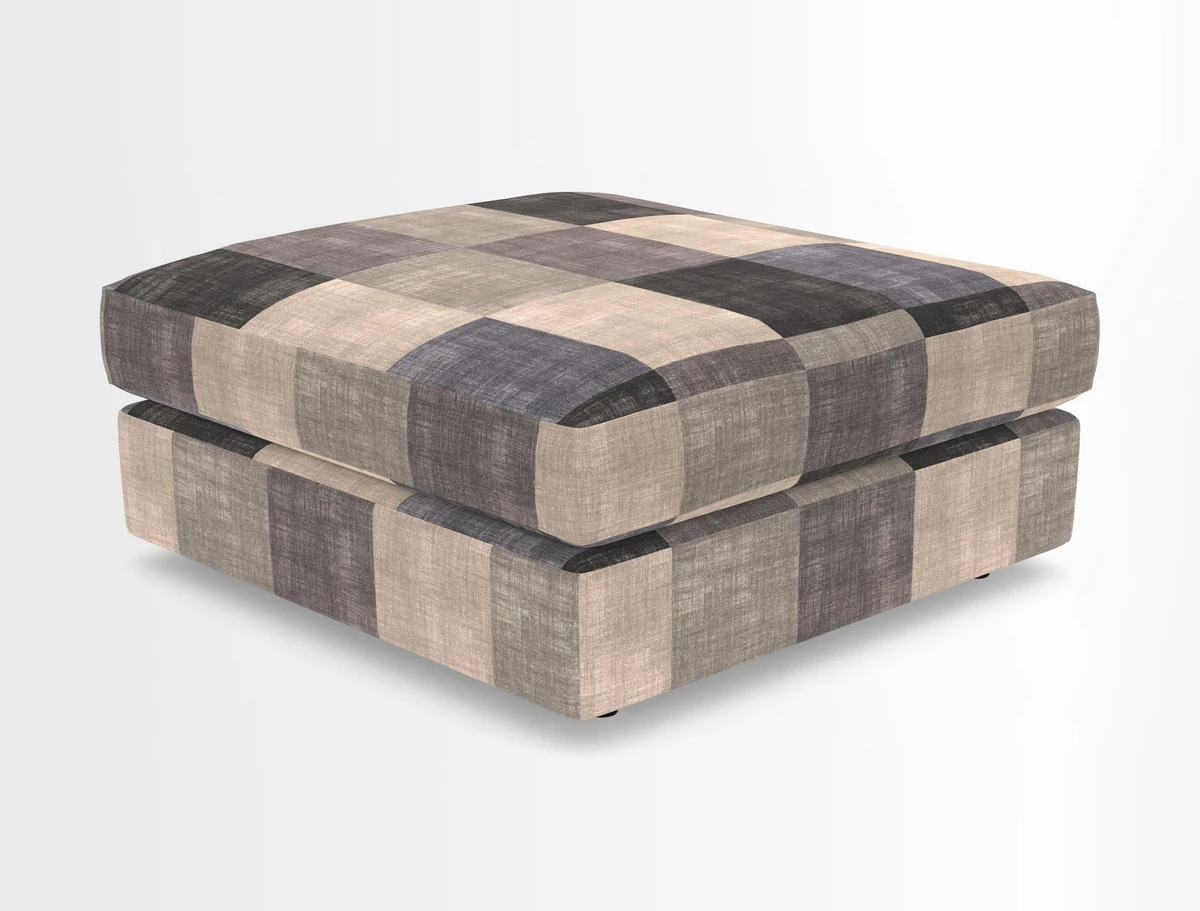 Slingsby fixed cover Footstool in Two Tone Plain Biscuit
