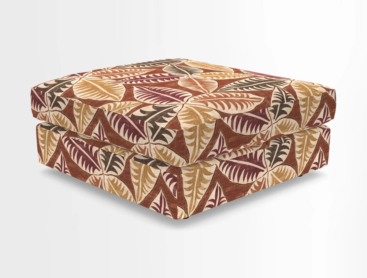 Slingsby fixed cover Footstool in Two Tone Plain Biscuit