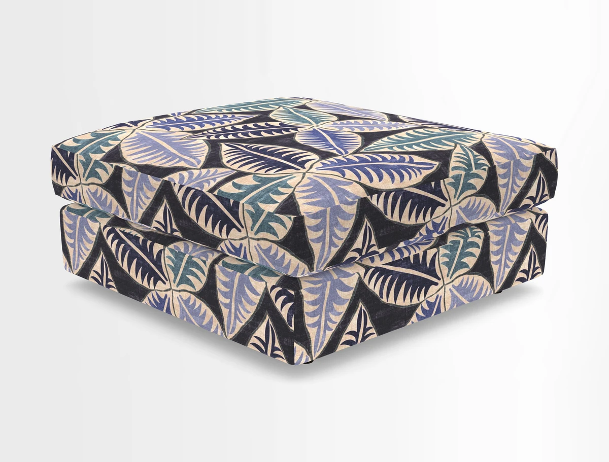 Slingsby fixed cover Footstool in Two Tone Plain Biscuit